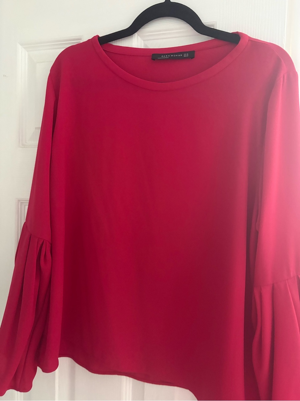 Zara Fuchsia Bell-Sleeve Blouse